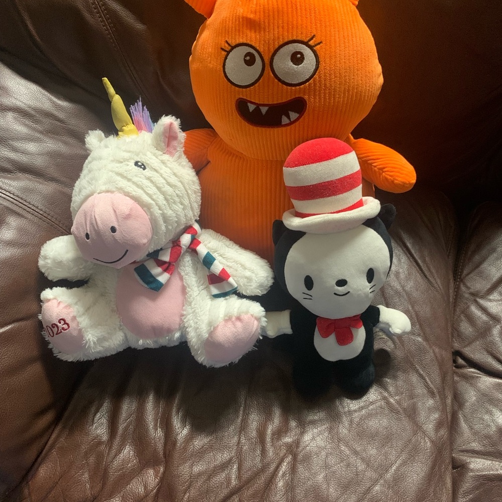 Cute Plush Toy Set - Unicorn, Monster, and Cat
